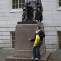 315-0583 Posing with Statue of John Harvard.jpg